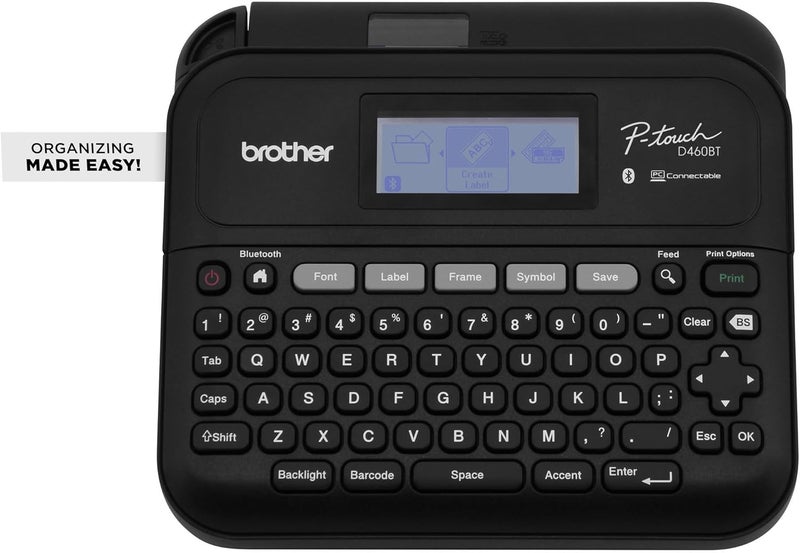 brother صانع الملصقات المتصل P-Touch PT-D460BT للأعمال | اتصل وأنشئ عبر Bluetooth® على شرائط الملصقات TZe حتى ~3/4 بوصة، أبيض - Image 3
